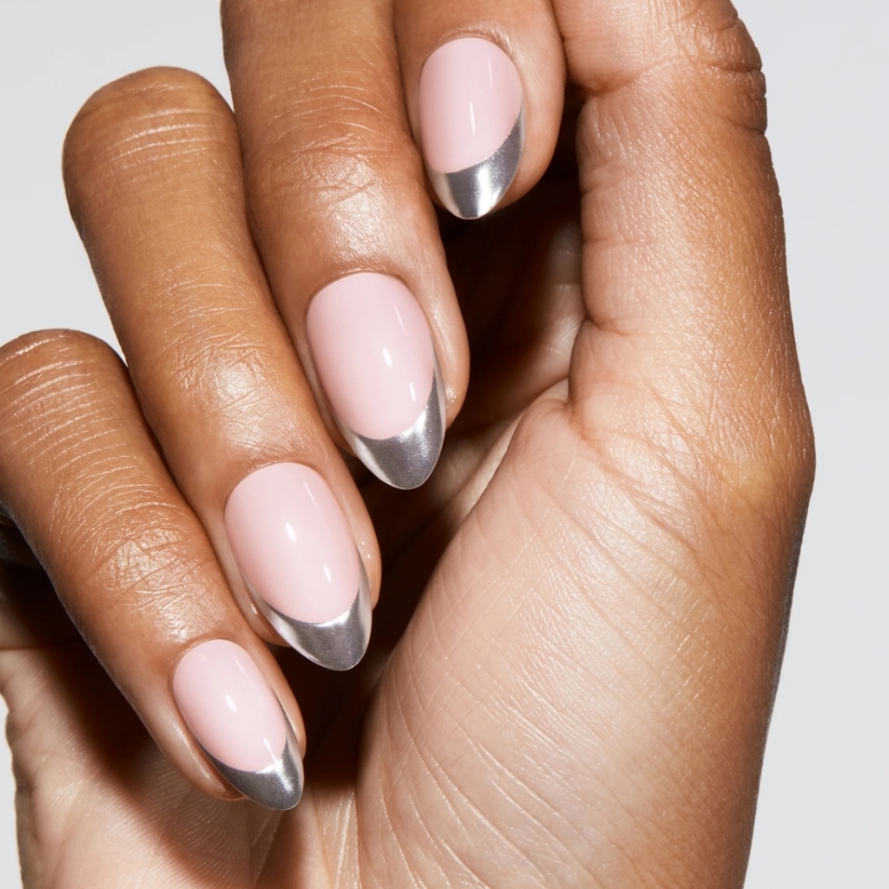 3/$36 New In Box Static Nails Metallic French Short Almond
